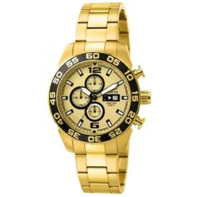 Invicta Mens Specialty Chronograph Quartz Gold Plated Stainless Steel Watch 1016