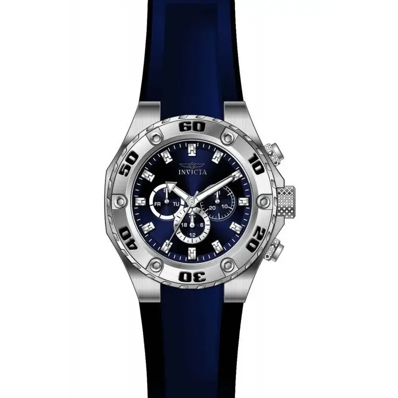 Invicta Men's Specialty Chronograph Stainless Steel Blue Silicone Watch 21456