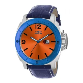 Invicta Men's Specialty Quartz 100m Stainless Steel Blue Leather Watch 18837
