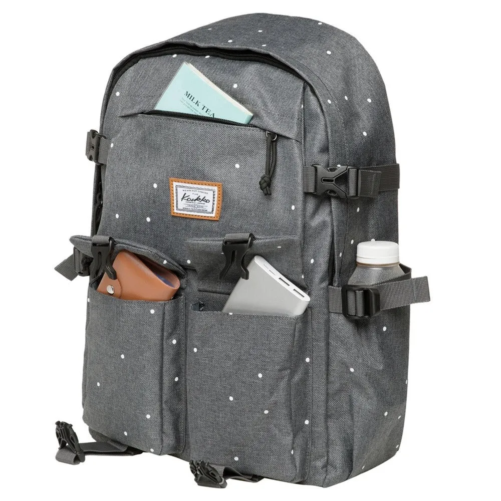 KAUKKO Backpack for School, KS22 ( Grey-2 / 18.4L )