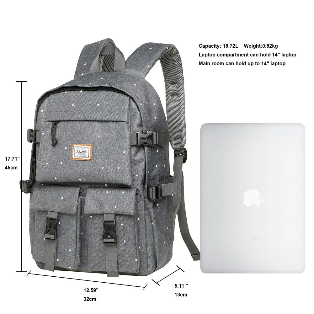KAUKKO Backpack for School, KS22 ( Grey-2 / 18.4L )