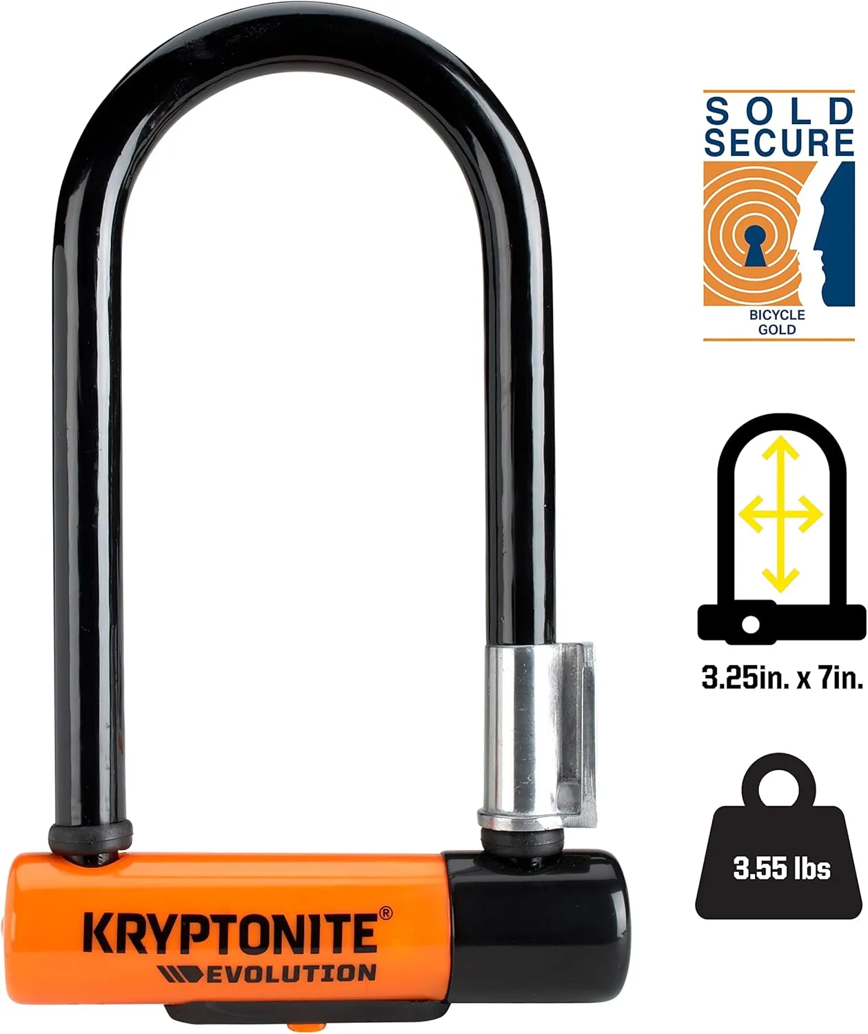Kryptonite Evolution Mini-7 Bike U-Lock with 4ft Length Security Cable