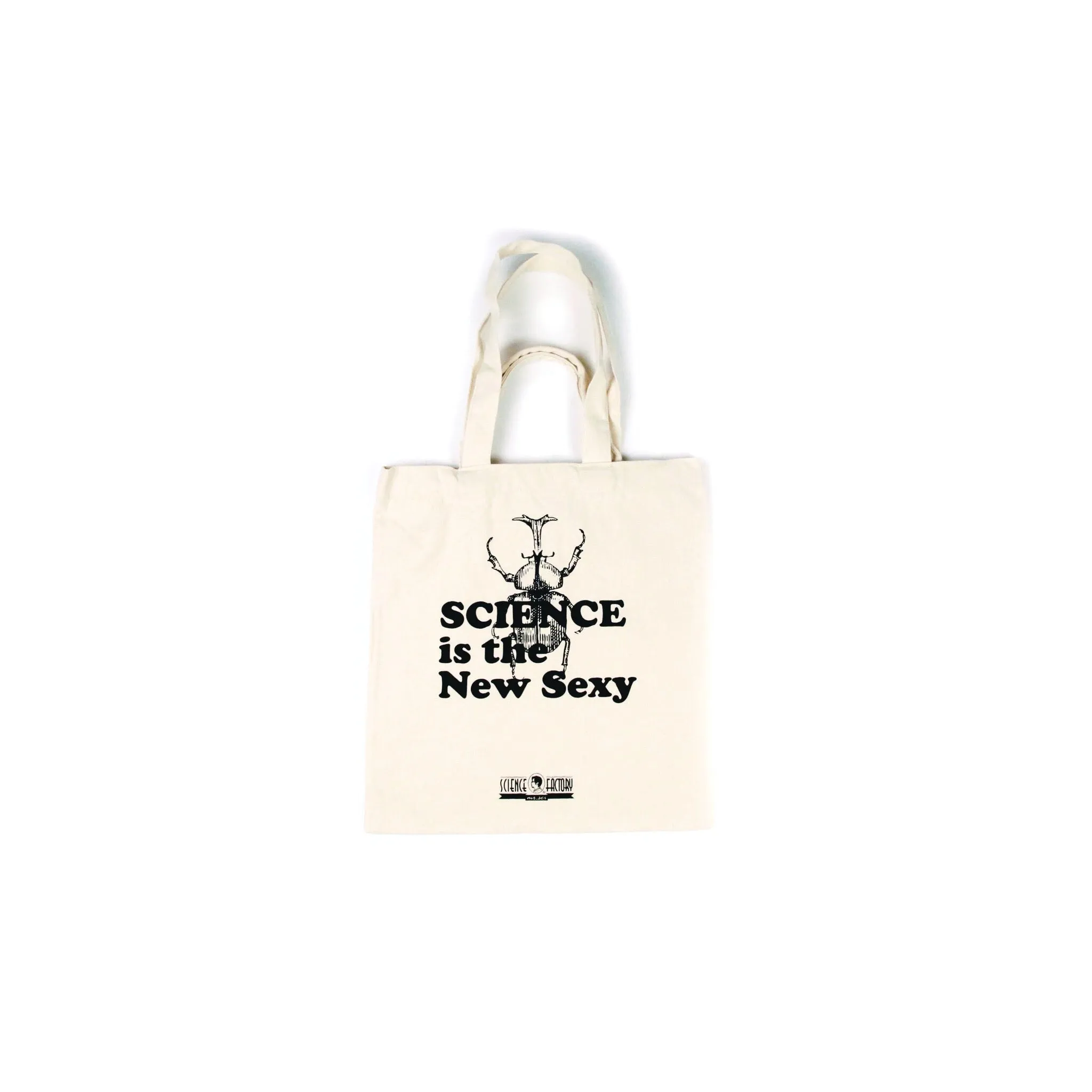 Linen Tote Bag in Glass Specimen Jar Fighting Forever (Beetle)