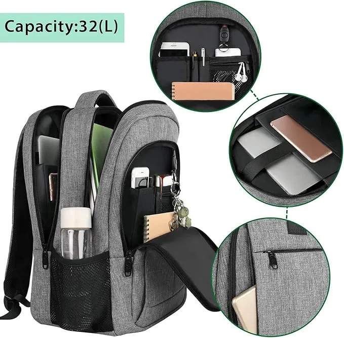 MATEIN Travel Laptop Backpack, Work Bag Lightweight Laptop Bag with USB Charging Port, Anti Theft Business Backpack, Water Resistant School Rucksack Gift for Men and Women 15.6 Inch