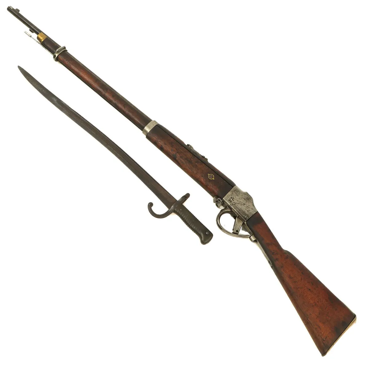 Original Belgian M-1870 Comblain Falling Block Carbine with Saber Bayonet - Serial 61022