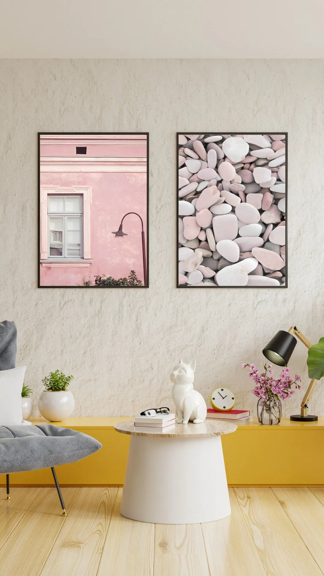 Pastel Pink Wall Art Set Of 3 PRINTABLE WALL ART, Coastal Wall Art, Pastel Wall Art, Cute Posters, Pastel Pink Wall Decor