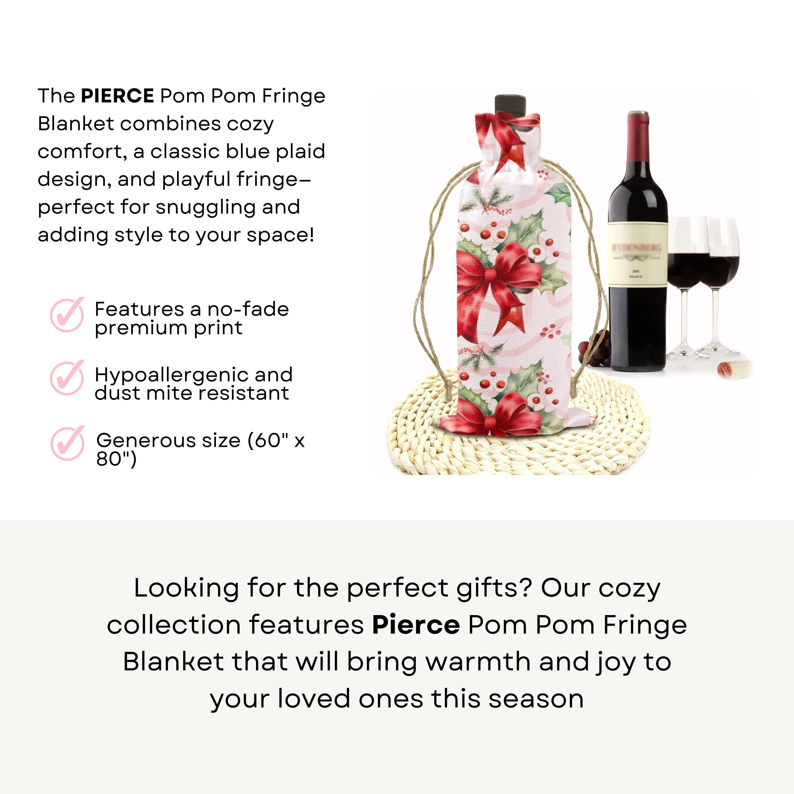 Personalized Christmas Wine Bag Personalized Drawstring Wine Carrier Tote Funny Wine Gift Bag for Holidays Secret Santa Hostess Gift or Home Party