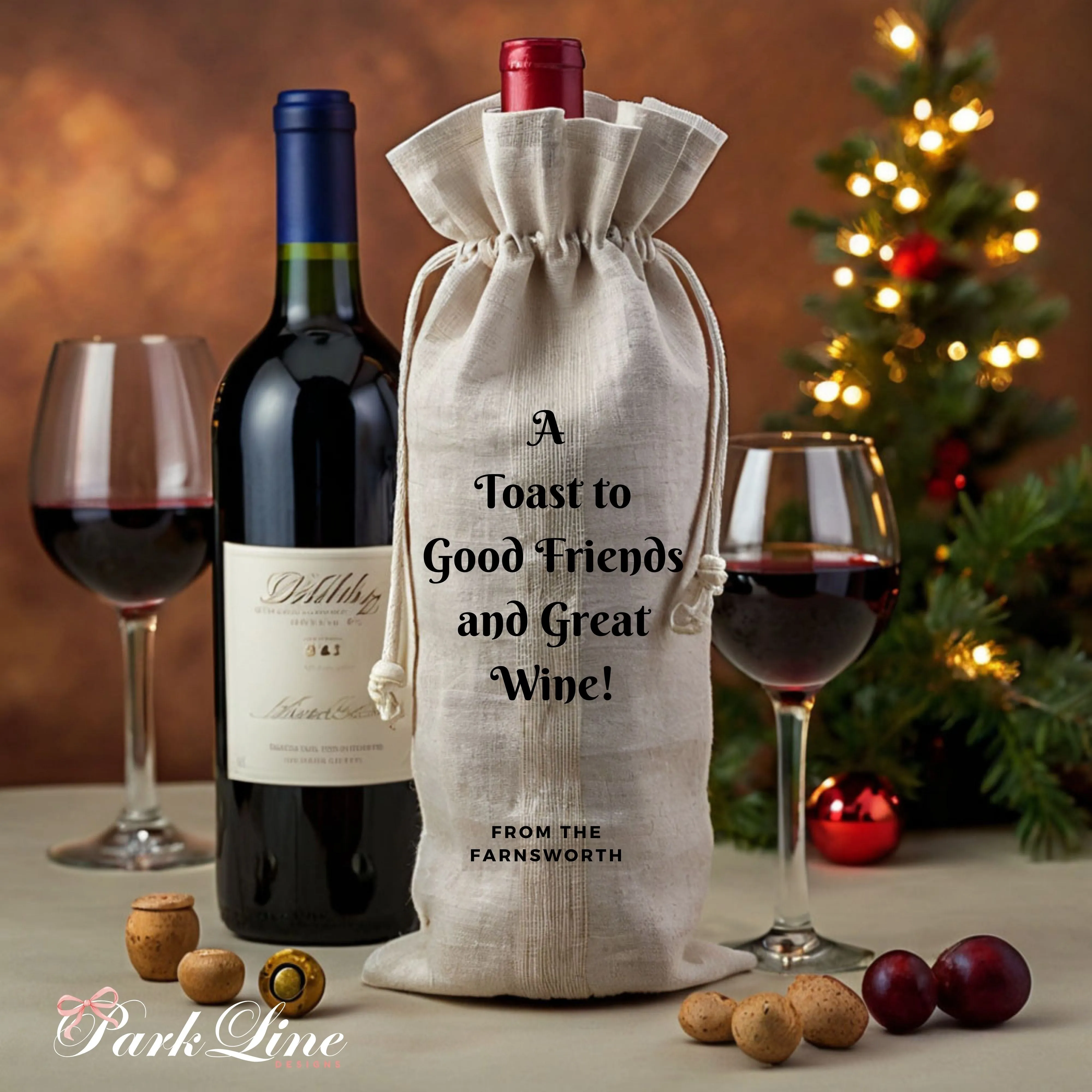 Personalized Christmas Wine Bag Personalized Drawstring Wine Carrier Tote Funny Wine Gift Bag for Holidays Secret Santa Hostess Gift or Home Party