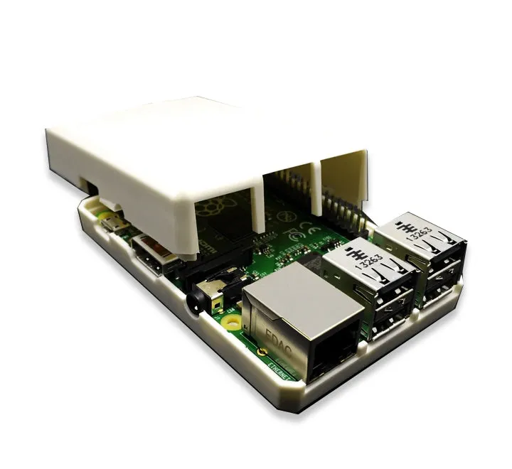 Raspberry Pi 2, 3, 3B  Closed Case, White