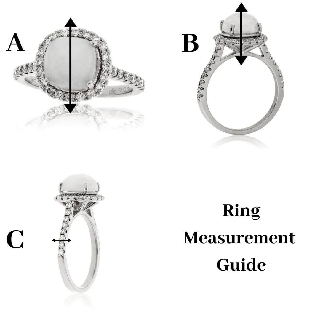 Round Blue Sapphire and Diamond Lined Ring