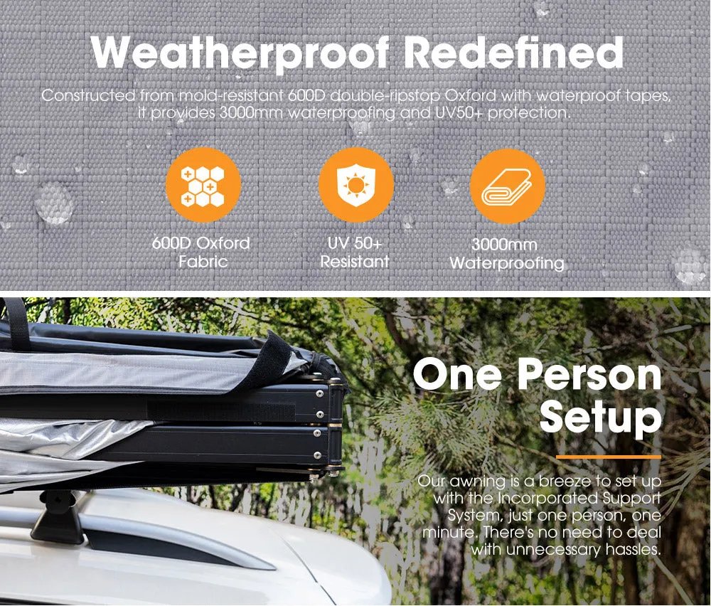 San Hima 270 Degree Free-Standing Awning 600D Double-Ripstop Oxford UPF50  4X4