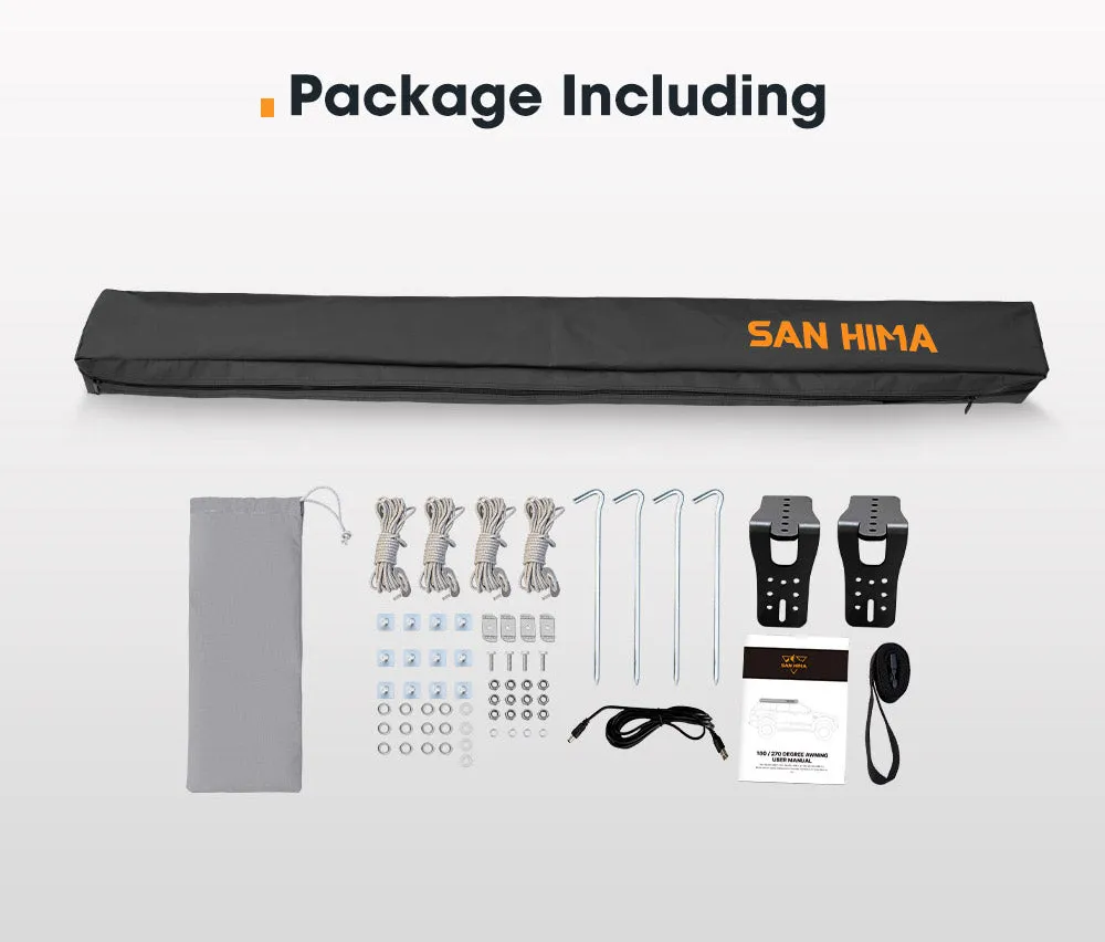 San Hima 270 Degree Free-Standing Awning 600D Double-Ripstop Oxford UPF50  4X4