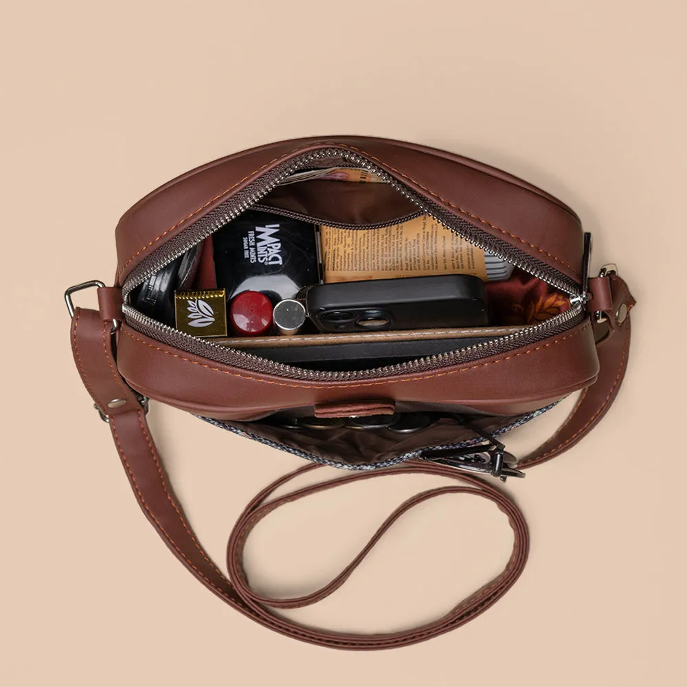 Sheesh Mahal Jaali Motif Magnetic Sling Bag