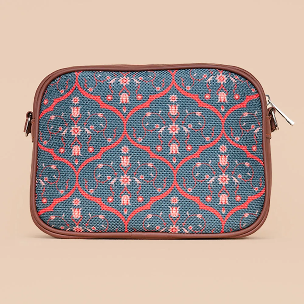 Sheesh Mahal Jaali Motif Magnetic Sling Bag