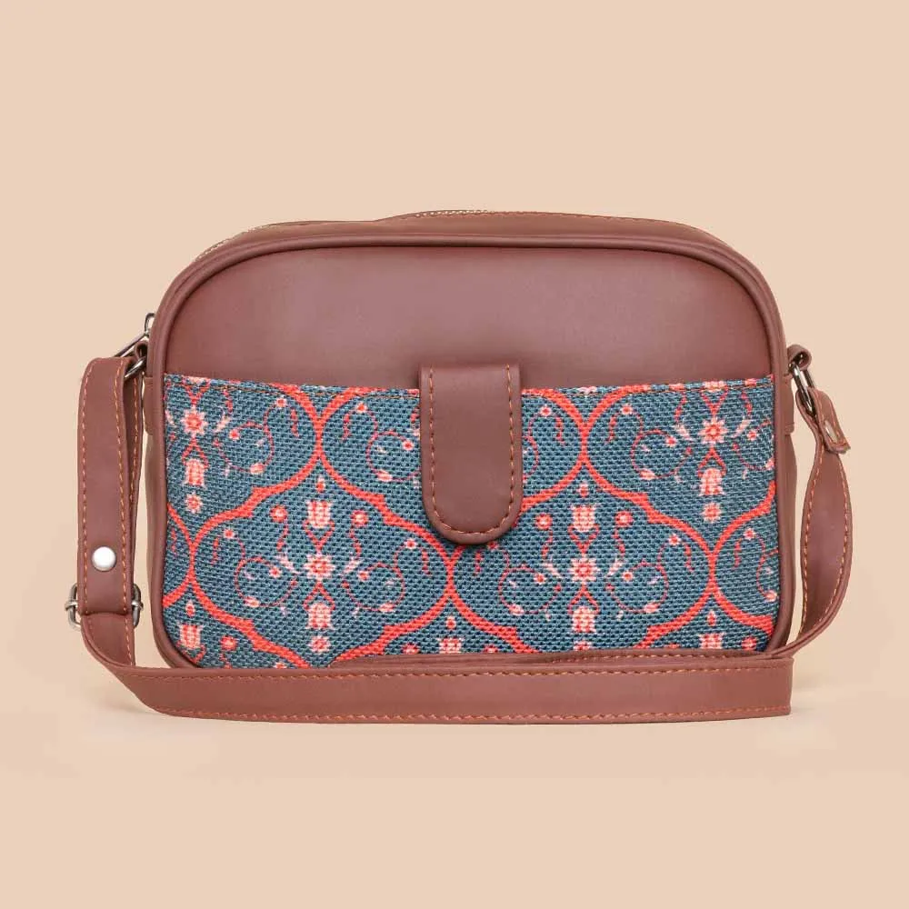 Sheesh Mahal Jaali Motif Magnetic Sling Bag