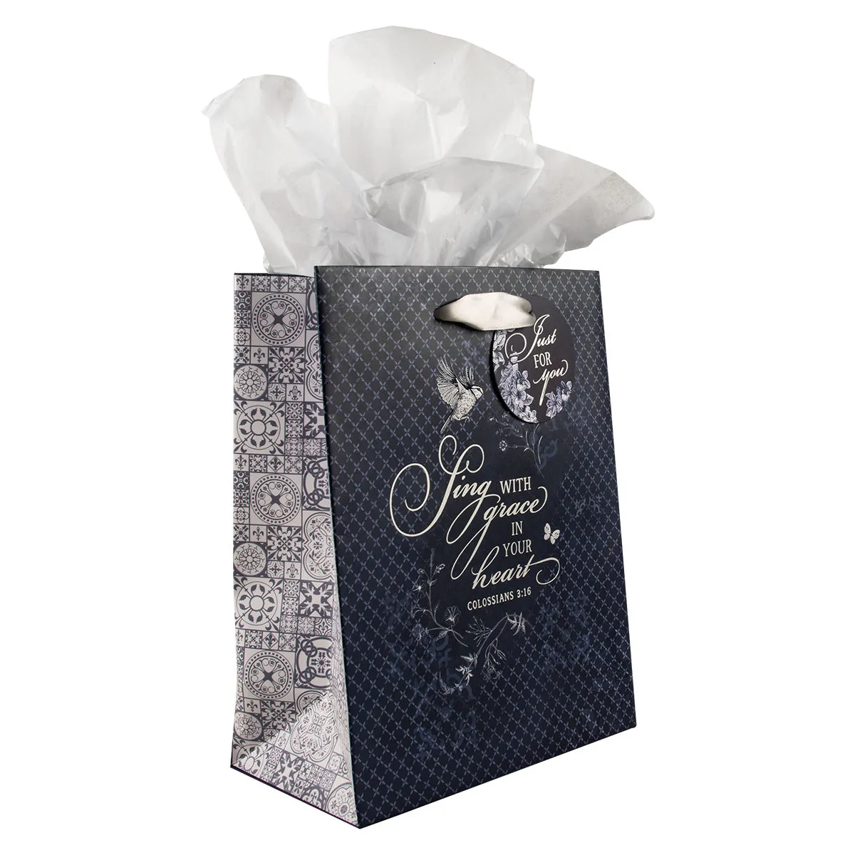 Sing With Grace In Your Heart Medium Gift Bag With Gift Tag - Colossians 3:16