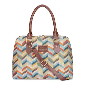 THE CLOWNFISH Montana Series Handbag for Women Office Bag Ladies Purse Shoulder Bag Tote For Women College Girls (Multicolour-Rainbow)