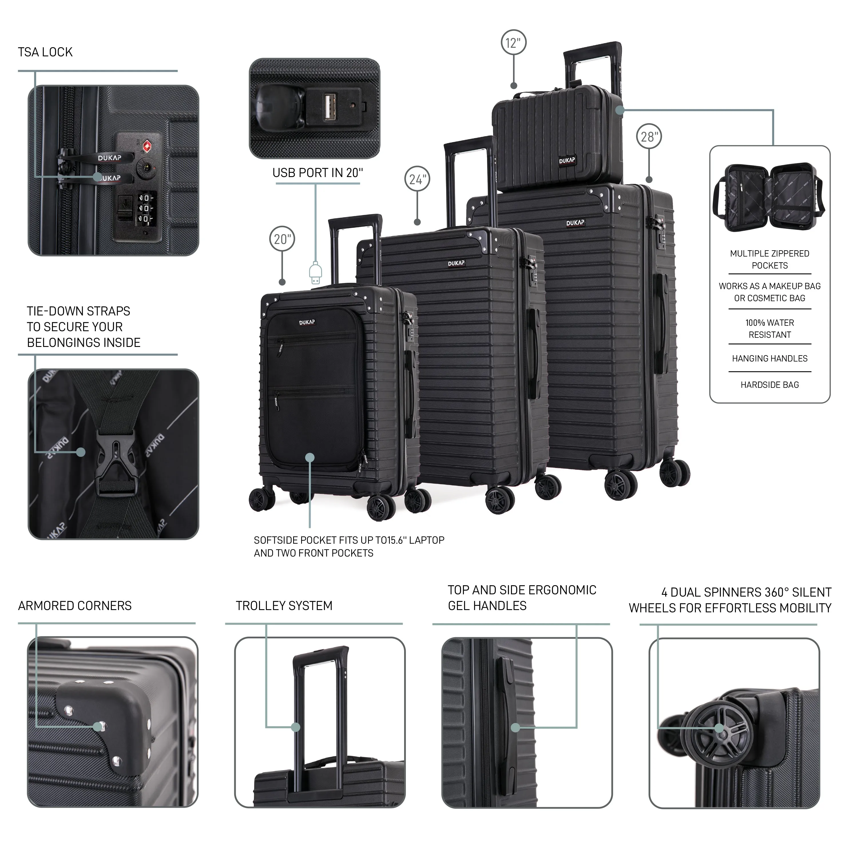 TOUR 4 Piece Set 12"/20"/24"/28"