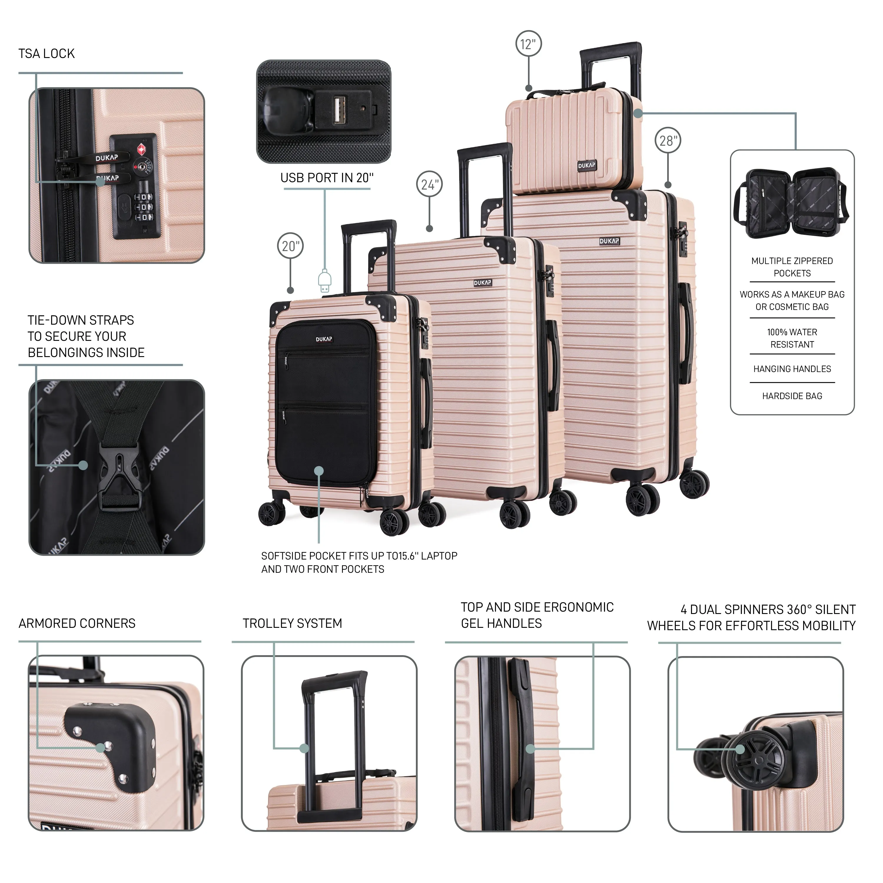 TOUR 4 Piece Set 12"/20"/24"/28"