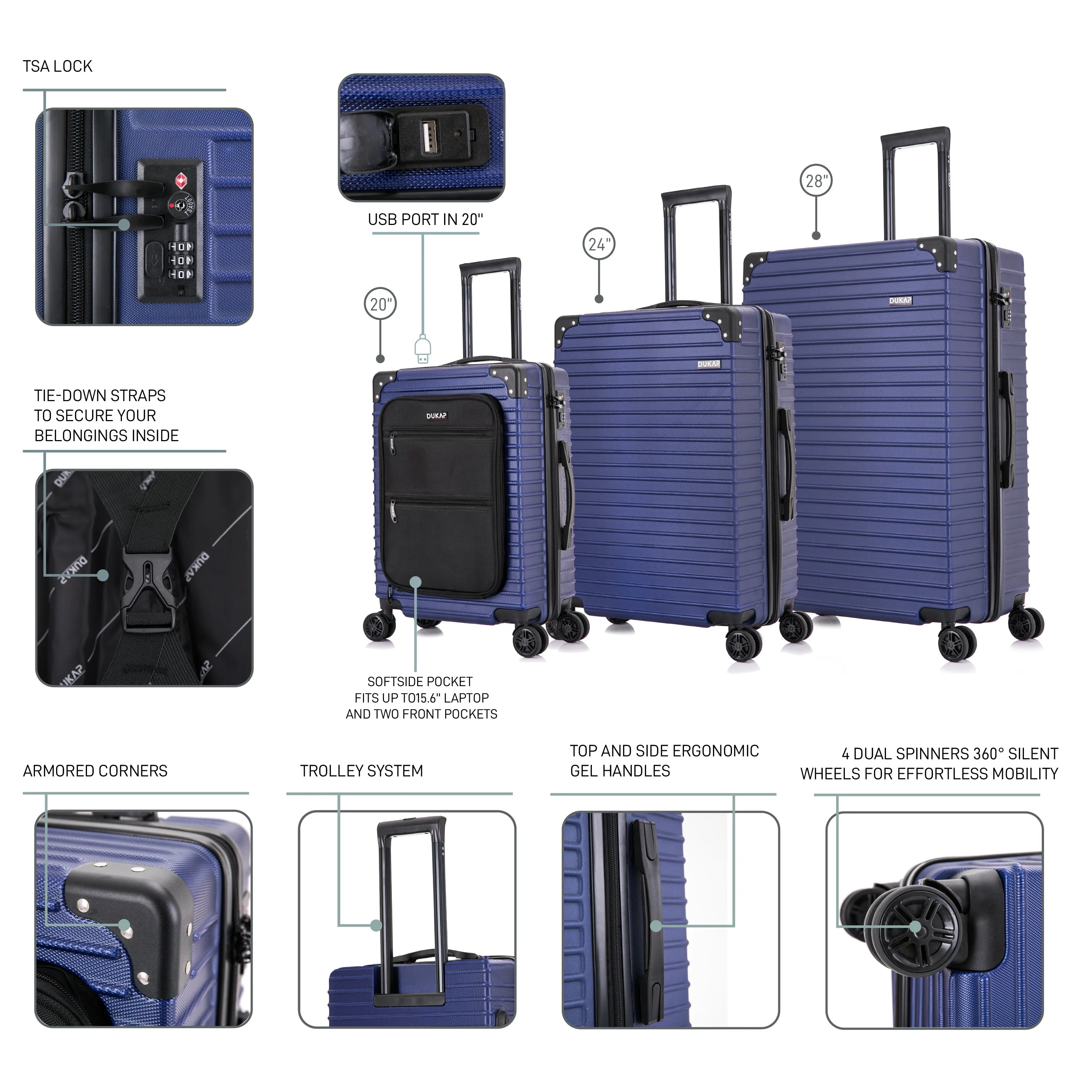 TOUR 4 Piece Set 12"/20"/24"/28"
