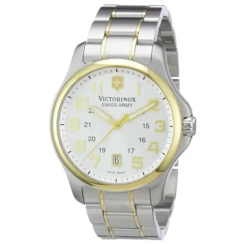 Victorinox Swiss Army Men Officers Quartz Two Toned Stainless Steel Watch 241362