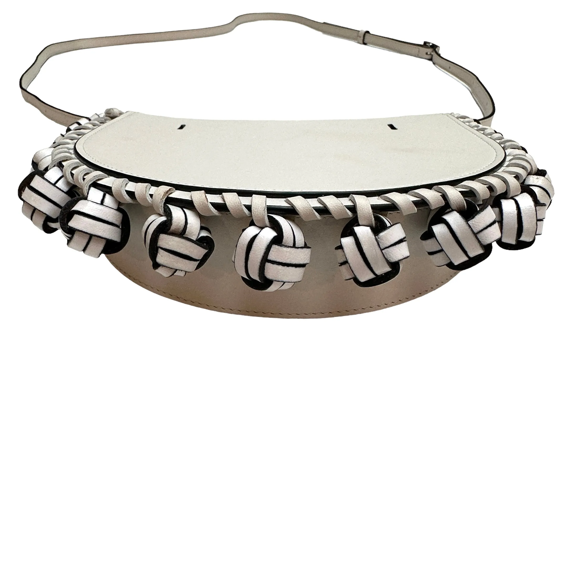 White Leather Crossbody or Belt Bag