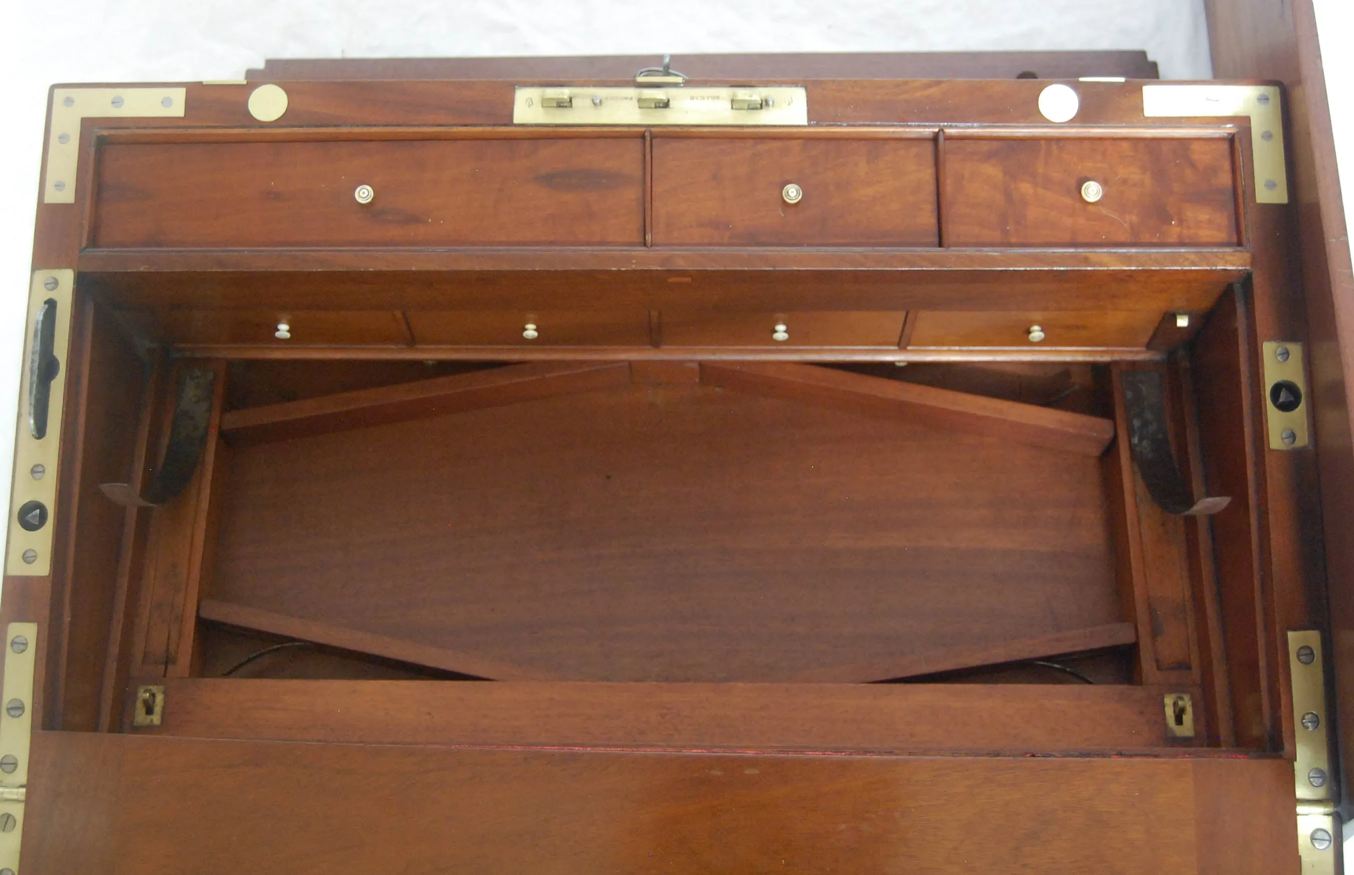 William IV Ship's Campaign Writing Slope with Secret Drawers by J Corfield, Mount Street, London