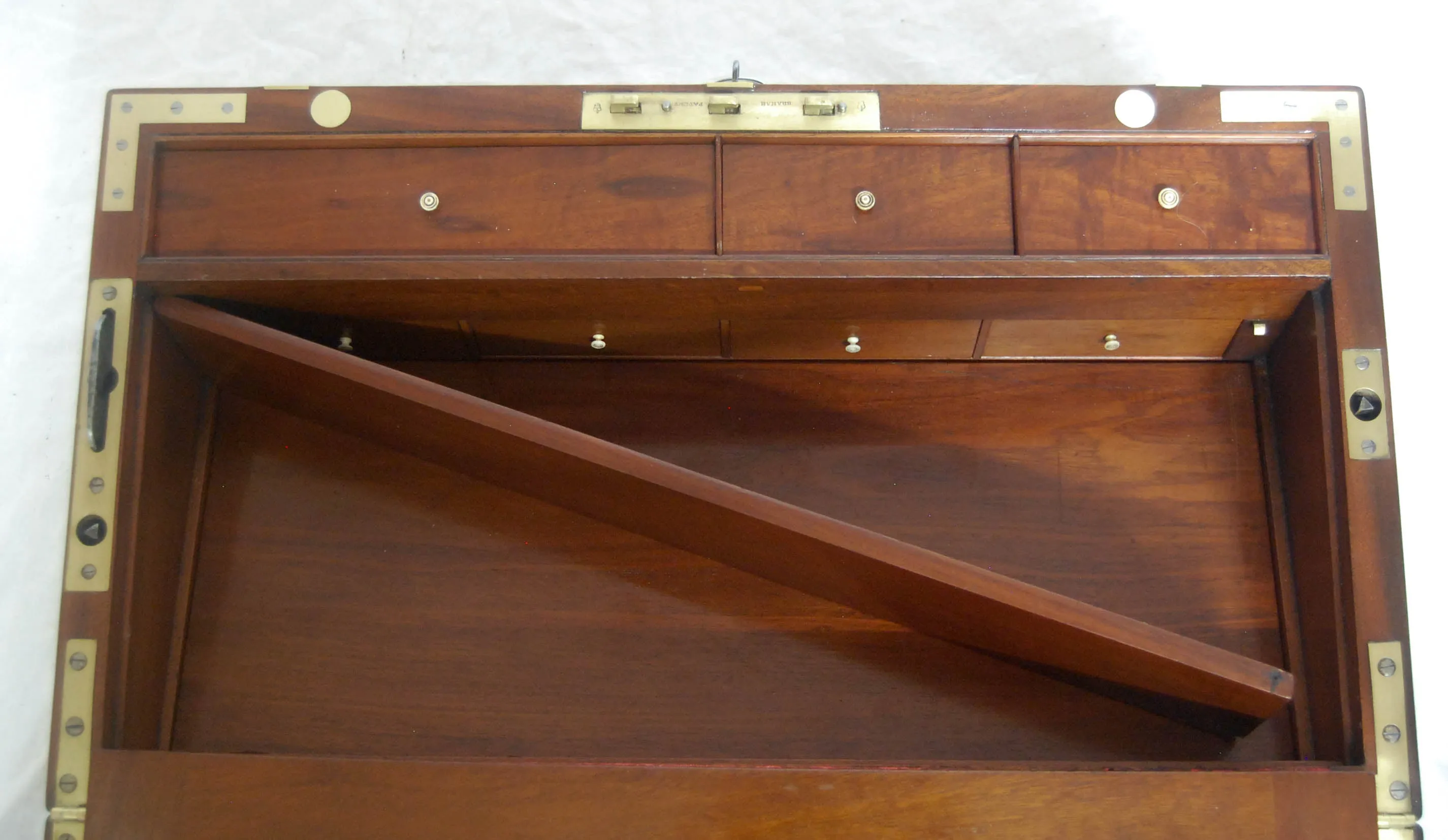 William IV Ship's Campaign Writing Slope with Secret Drawers by J Corfield, Mount Street, London