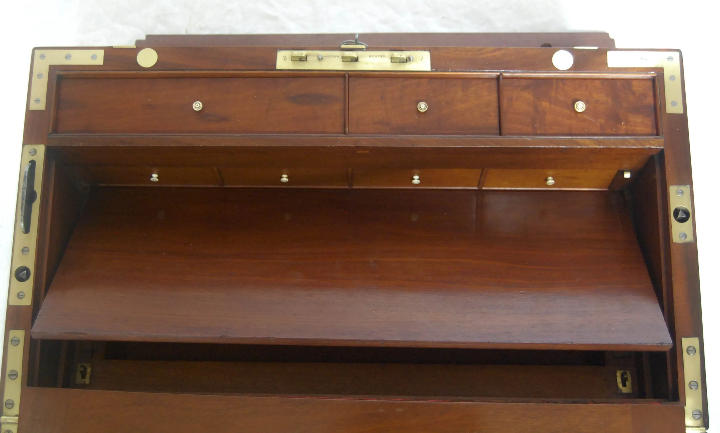 William IV Ship's Campaign Writing Slope with Secret Drawers by J Corfield, Mount Street, London